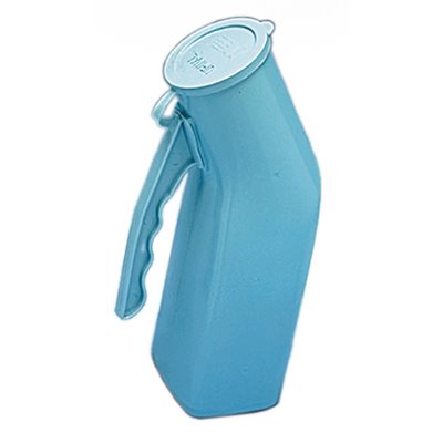 URINAL POUR HOMME EN PLASTIQUE BLEU AV / COUVERCLE